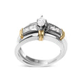 14k two-tone gold 1/3 cttw marquise diamond engagement ring set bijoux-nyc direct