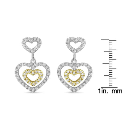14K Two Toned 1/2 cttw Round Cut Diamond Earrings (H-I, SI1-SI2) - Bijoux-NYC Direct