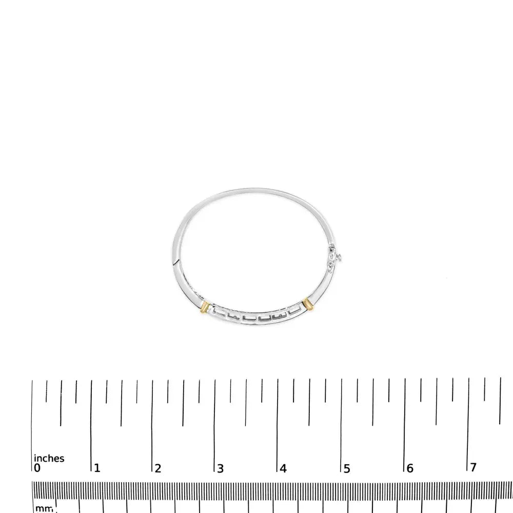 14K Two-Toned Gold Princess Cut Diamond Fashion Bangle (1 cttw, H-I Color, SI1-SI2 Clarity) - Bijoux-NYC Direct