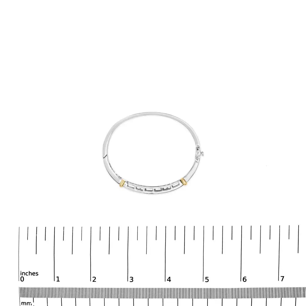14k two-tone gold princess cut diamond fashion bangle 1 cttw bijoux-nyc direct
