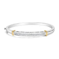 14k two-tone gold princess cut diamond fashion bangle 1 cttw bijoux-nyc direct