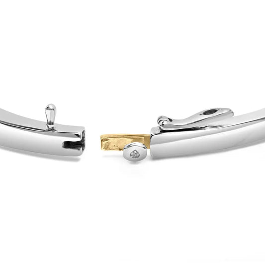 14K Two-Toned Gold Princess Cut Diamond Fashion Bangle (1 cttw, H-I Color, SI1-SI2 Clarity) - Bijoux-NYC Direct