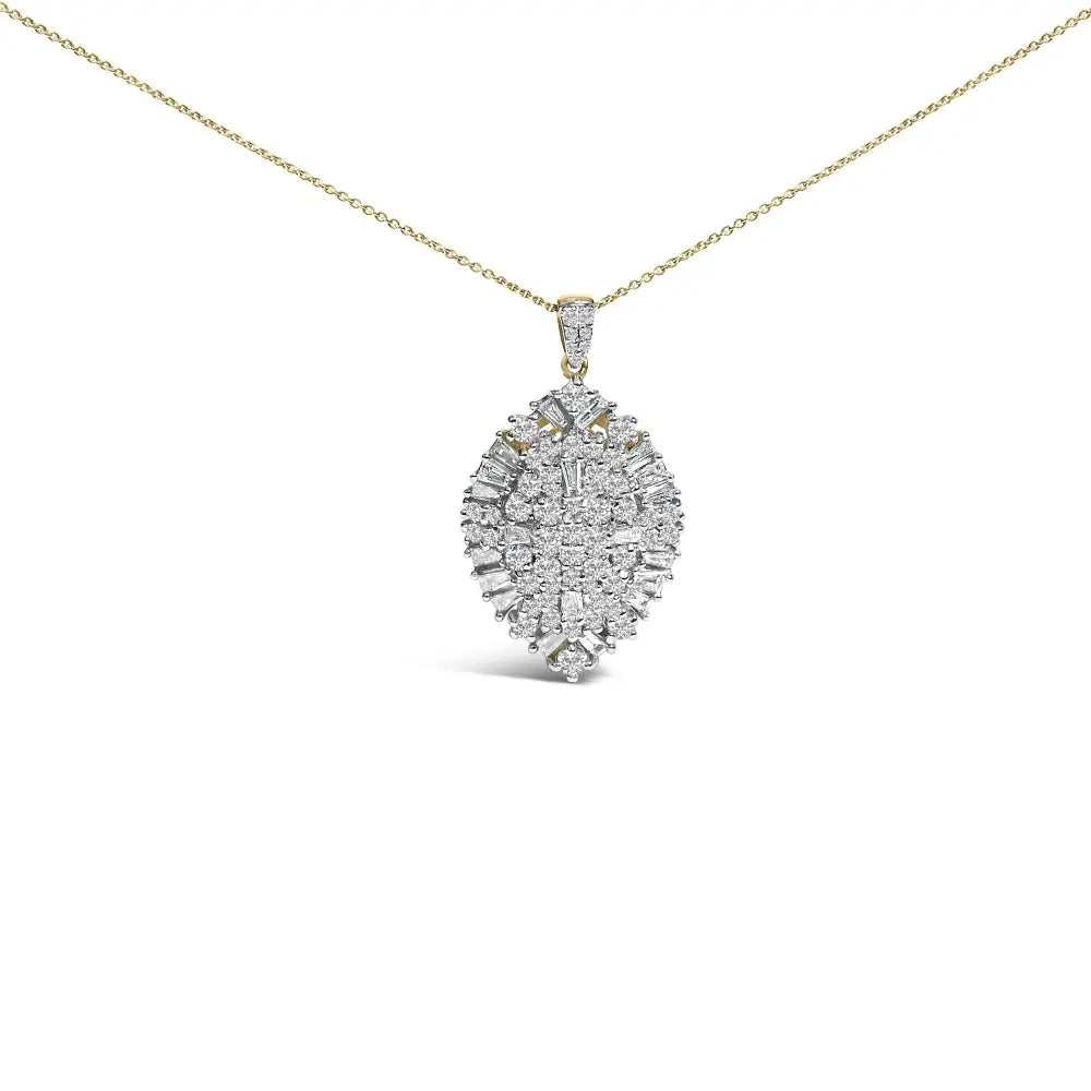 2.00 cttw diamond cluster pear pendant in 14k two-tone gold 20 inches bijoux-nyc direct