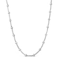 1.0 cttw diamond flower and bar station necklace in 14k white gold bijoux-nyc direct