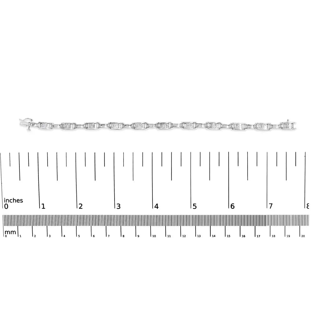 14k white gold 1.0 cttw princess diamond invisible link tennis bracelet bijoux-nyc direct