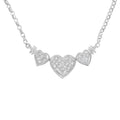14k white gold 1.0 cttw princess diamond three heart 18 inch necklace bijoux-nyc direct