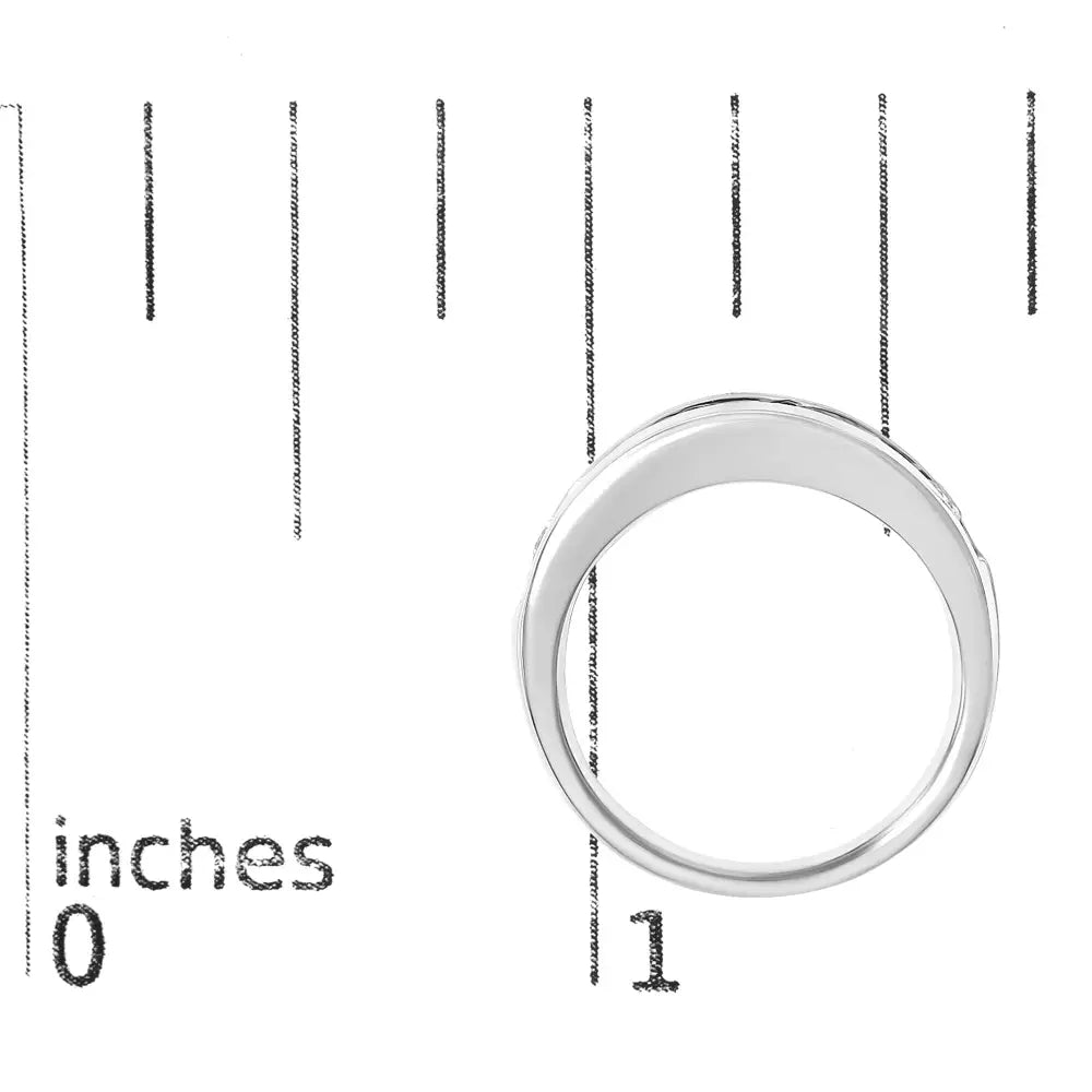 14k white gold 1.0 cttw round and baguette diamond channel band ring bijoux-nyc direct