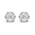 14k white gold 1.0 cttw round diamond crown stud earrings bijoux-nyc direct