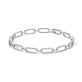 1.00 ct diamond paperclip link bracelet in 14k white gold – 7’’
