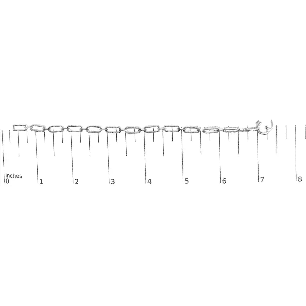 1.00 ct diamond paperclip link bracelet in 14k white gold – 7’’