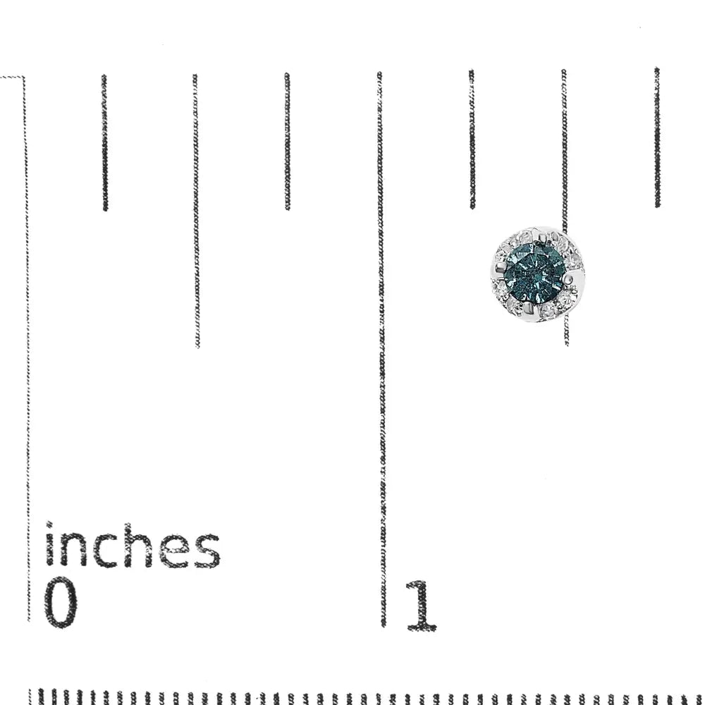 14k white gold 1.00 cttw blue and white diamond hidden halo stud earrings bijoux-nyc direct