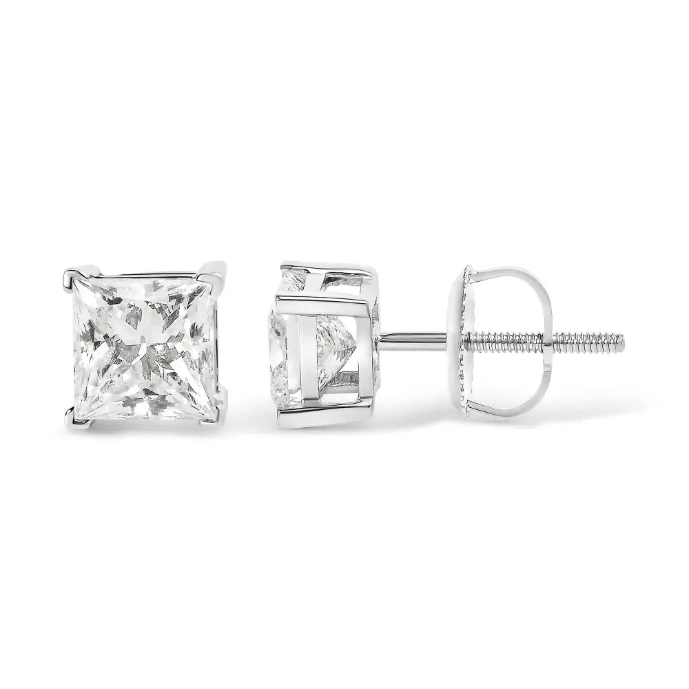 1.50 cttw princess cut diamond stud earrings in 14k white gold bijoux-nyc direct