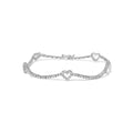 14k white gold 1 1/2 cttw diamond heart station tennis bracelet 7.5 inch bijoux-nyc direct