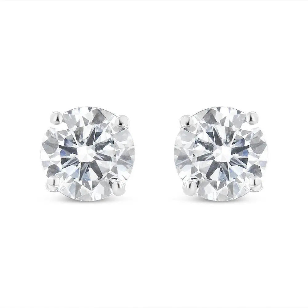 14K White Gold 1 1/2 Cttw Lab Grown Diamond Solitaire Stud Earrings with Screwbacks (F-G Color, VS2-SI1 Clarity) - Bijoux-NYC Direct