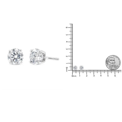 14K White Gold 1 1/2 Cttw Lab Grown Diamond Solitaire Stud Earrings with Screwbacks (F-G Color, VS2-SI1 Clarity) - Bijoux-NYC Direct
