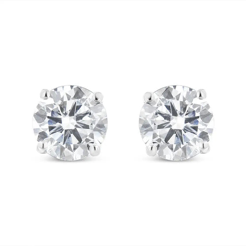 1.50 cttw round diamond stud earrings in 14k white gold with screw backs bijoux-nyc direct