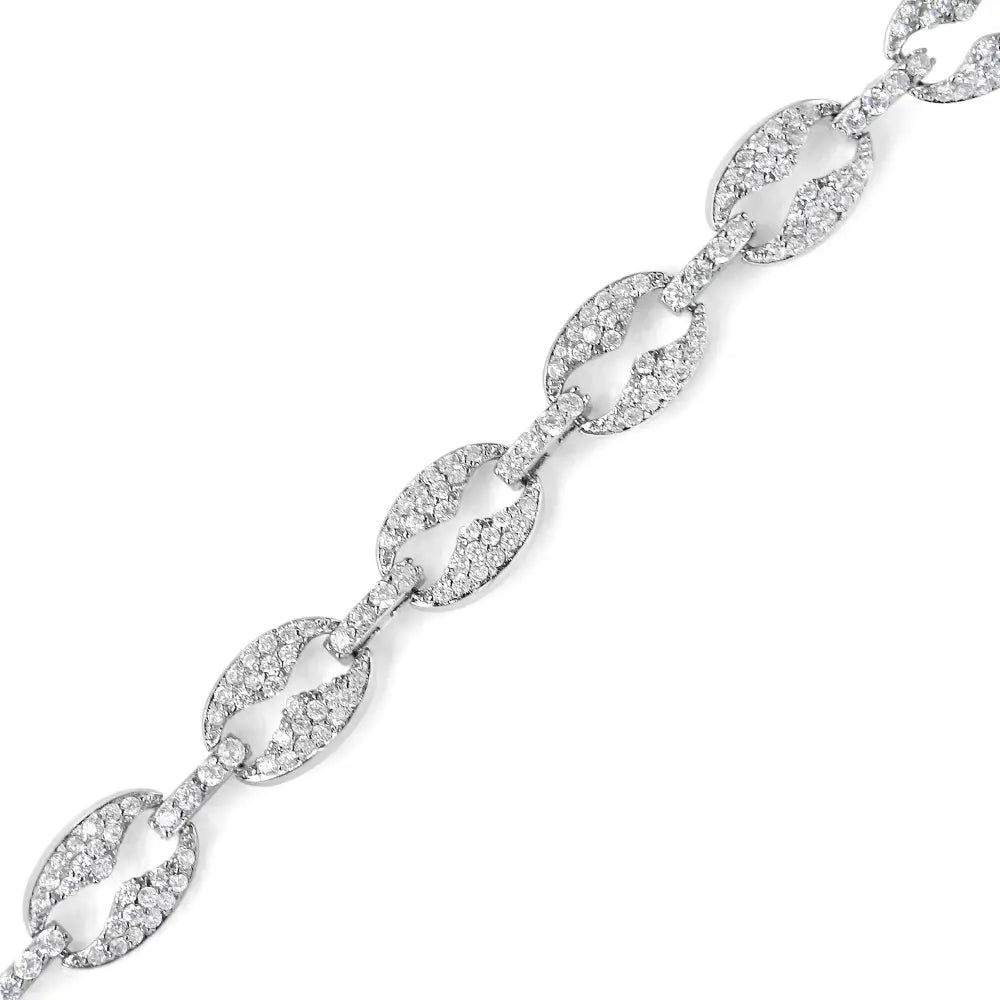 14k white gold 1.50 cttw round diamond link bracelet 7 inch bijoux-nyc direct