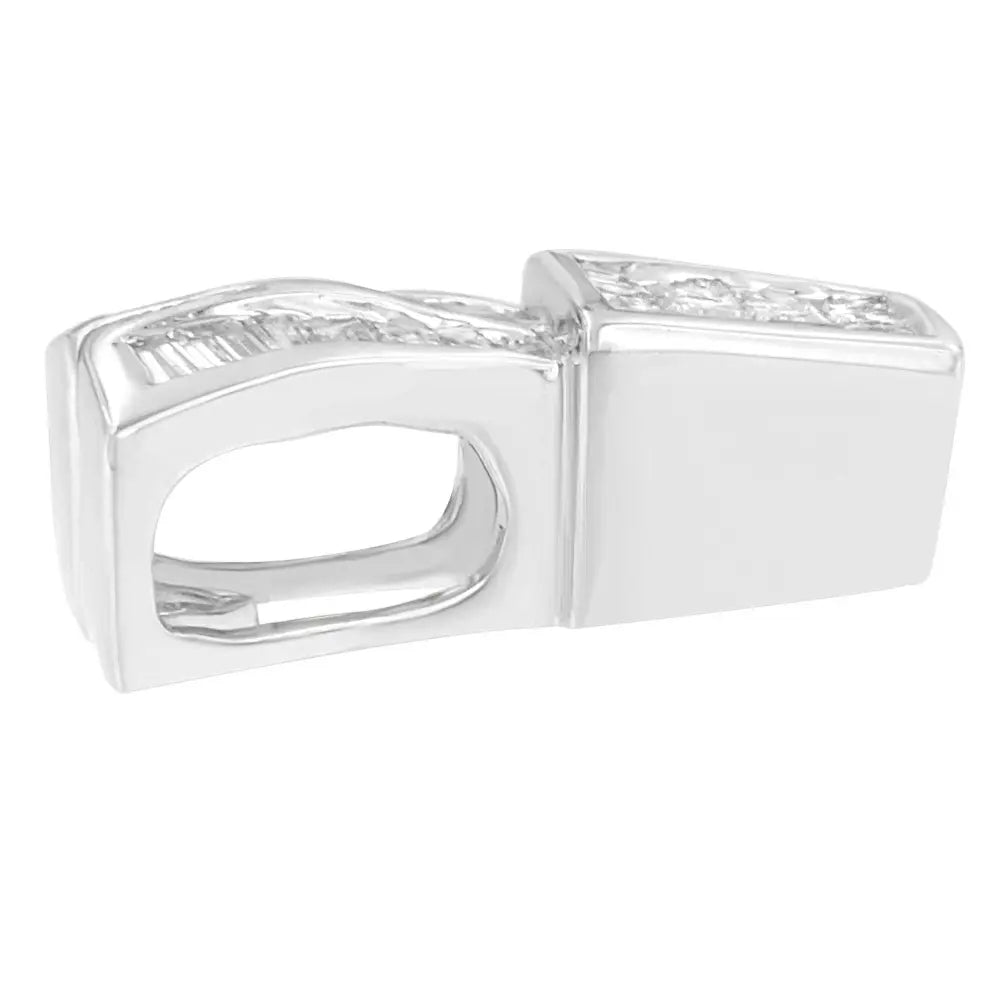 14k white gold 1 1/3 cttw princess and baguette diamond shapes pendant bijoux-nyc direct