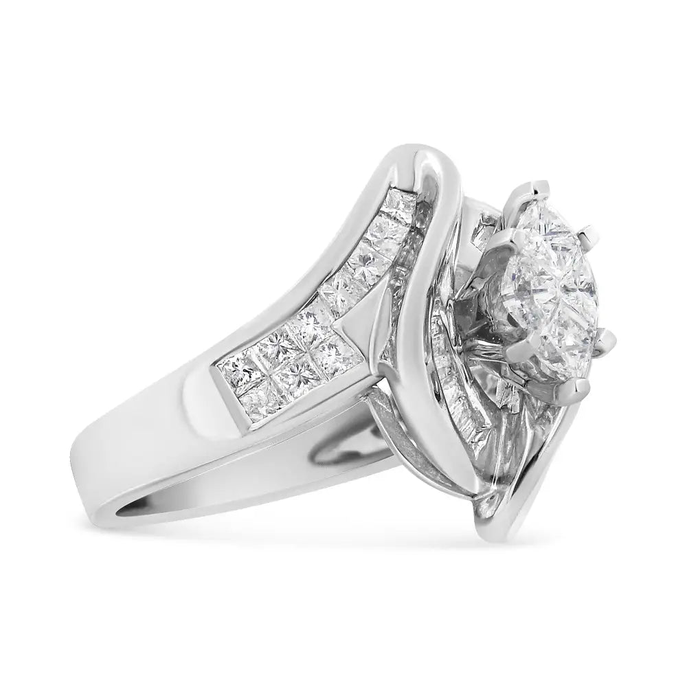14k white gold 1 1/4 cttw marquise-style diamond engagement ring bijoux-nyc direct