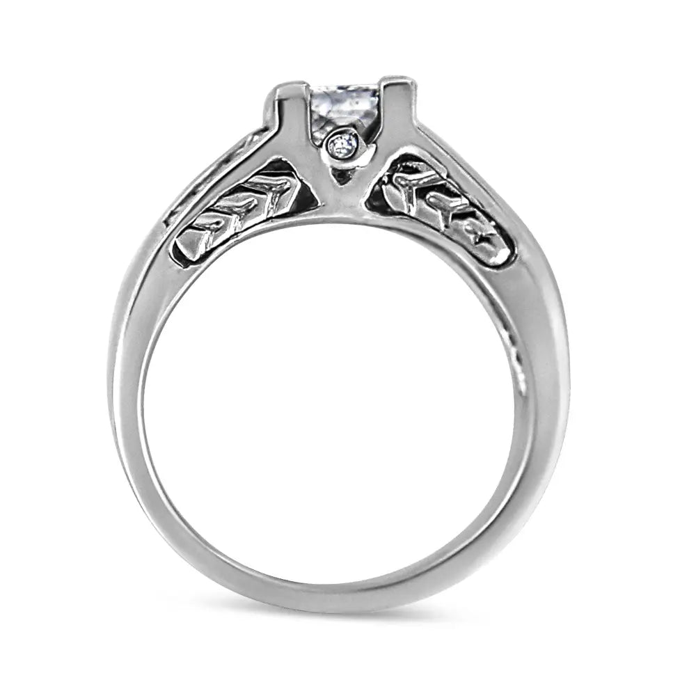 14k white gold 1 1/4 cttw princess-cut diamond engagement ring bijoux-nyc direct