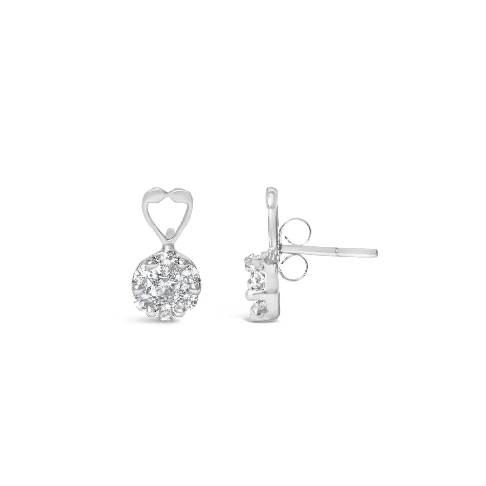 1.25 cttw round cut composite diamond earrings in 14k white gold bijoux-nyc direct