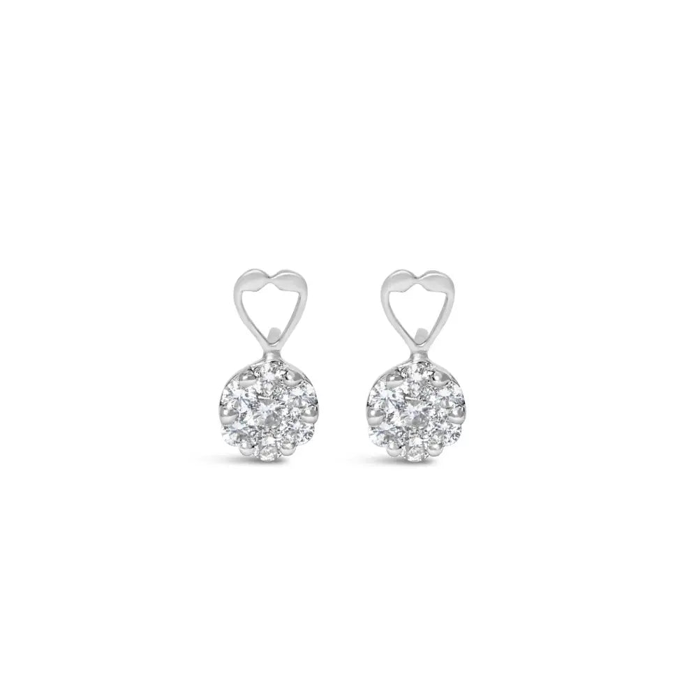 1.25 cttw round cut composite diamond earrings in 14k white gold bijoux-nyc direct