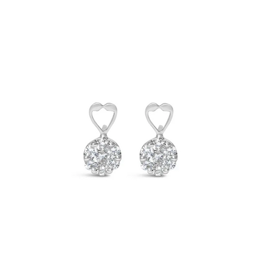 14K White Gold 1 1/4 cttw Round Cut Diamond Earrings (H-I, I1-I2) - Bijoux-NYC Direct