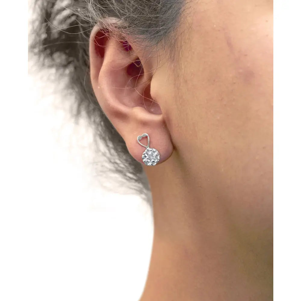 1.25 cttw round cut composite diamond earrings in 14k white gold bijoux-nyc direct