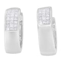 1.12 cttw princess and round diamond huggie earrings in 14k white gold bijoux-nyc direct