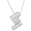 14k white gold 1 2/5 cttw princess and baguette diamond zig zag necklace bijoux-nyc direct