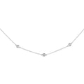 14k white gold 1/2 cttw bezel set diamond station necklace 18 inch bijoux-nyc direct