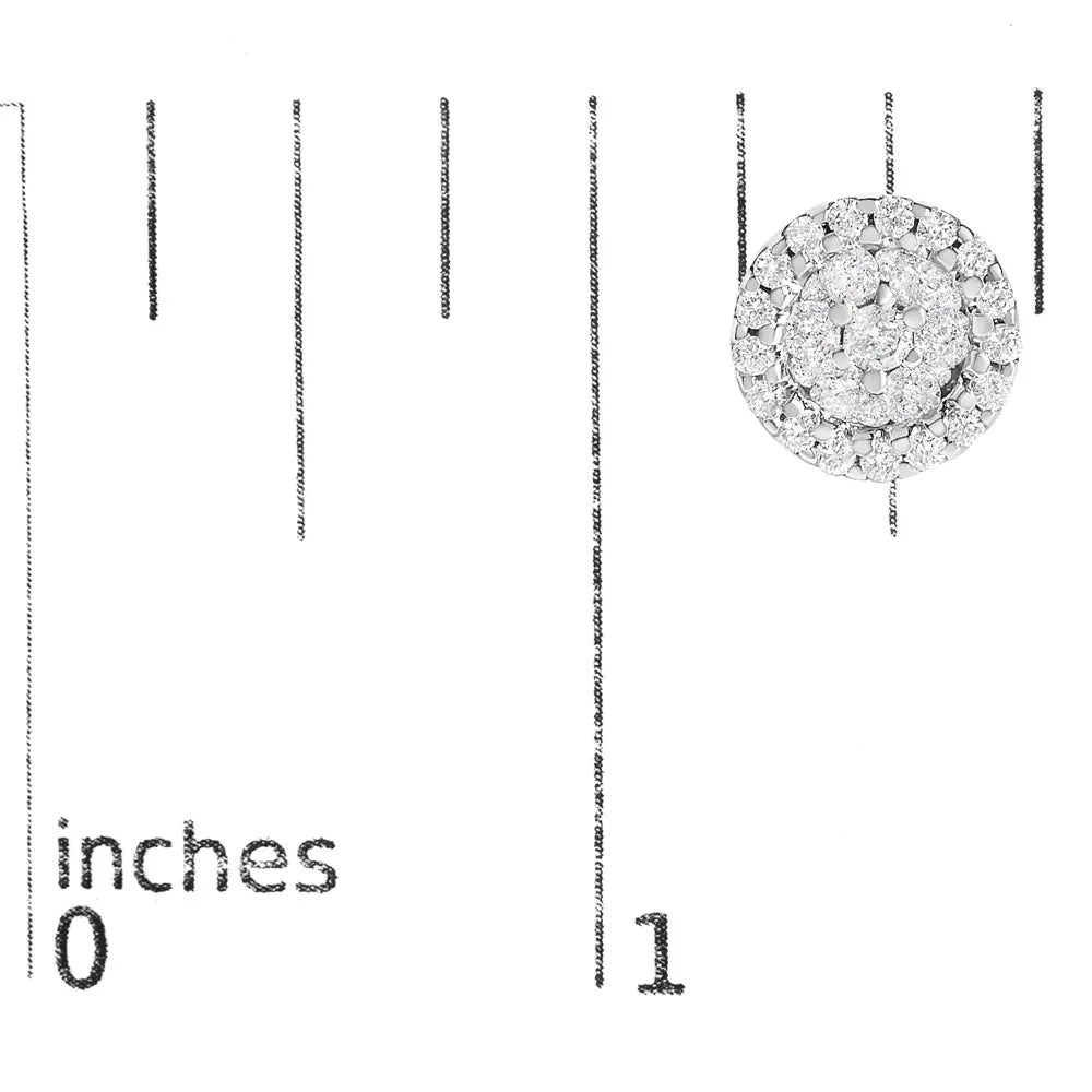 Diamond halo cluster button stud earrings in 14k white gold – 1/2 cttw bijoux-nyc direct