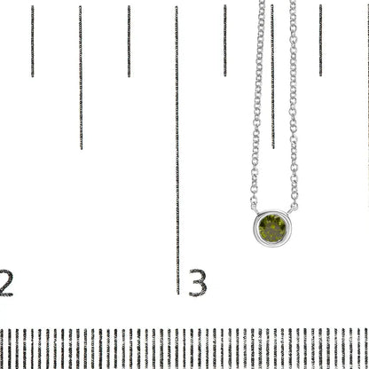 14k white gold 1/2 cttw green lab grown diamond bezel set solitaire 18’’ pendant necklace (green color vs1 vs2 clarity)