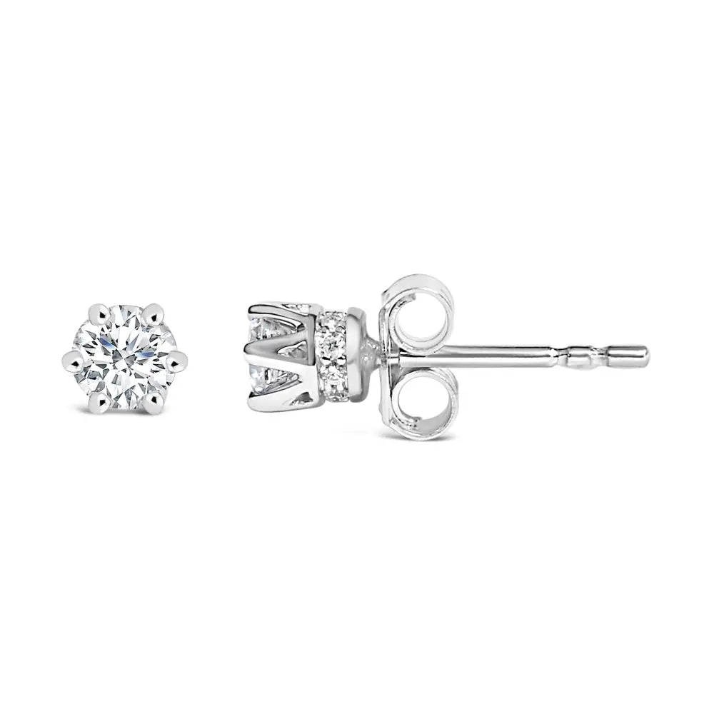 1/2 cttw lab-grown diamond 14k white gold hidden halo stud earrings bijoux-nyc direct