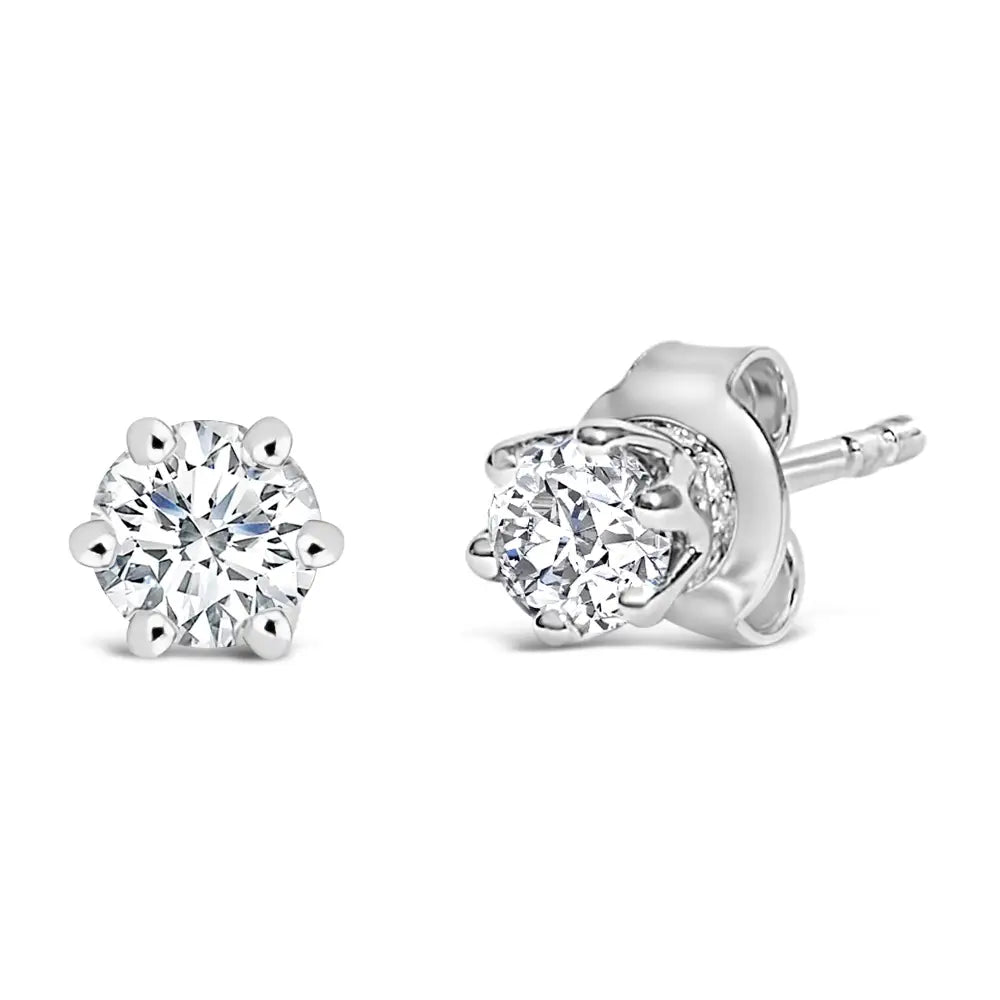 1/2 cttw lab-grown diamond 14k white gold hidden halo stud earrings bijoux-nyc direct