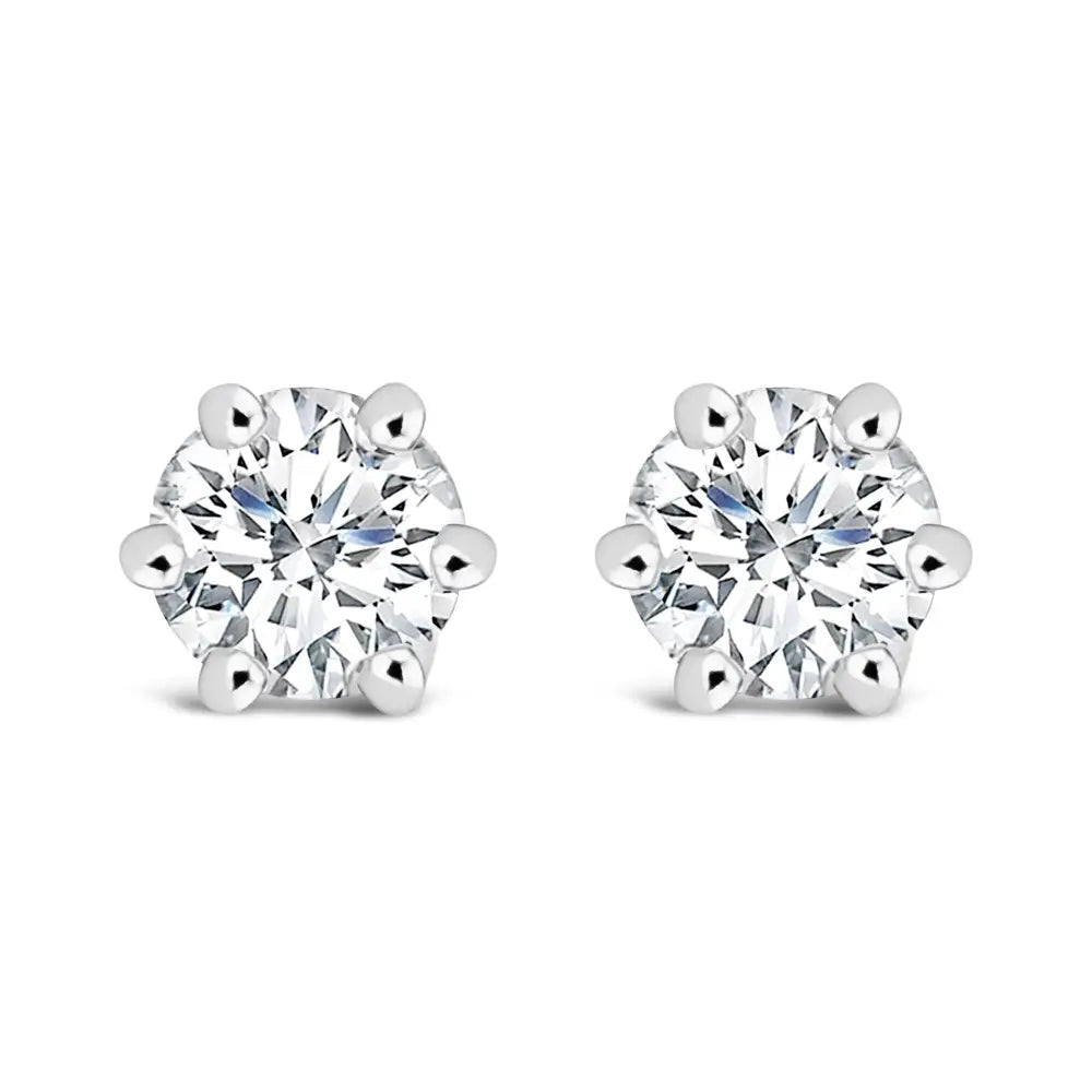 1/2 cttw lab-grown diamond 14k white gold hidden halo stud earrings bijoux-nyc direct