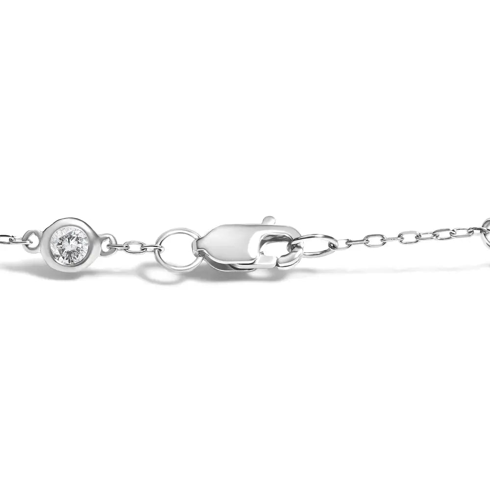 14k white gold 1/2 cttw natural diamond tennis bracelet 7 inch bijoux-nyc direct