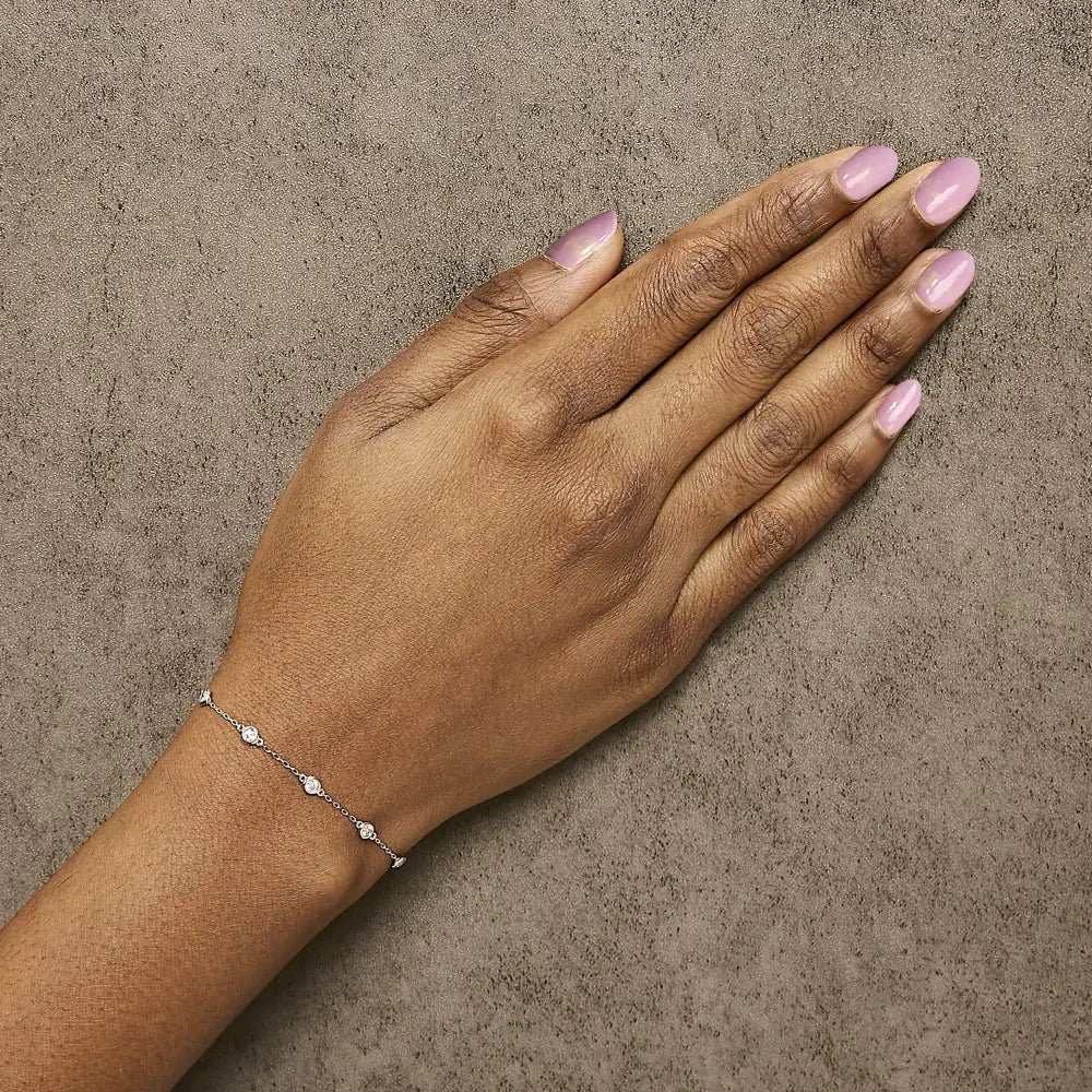 14k white gold 1/2 cttw natural diamond tennis bracelet 7 inch bijoux-nyc direct