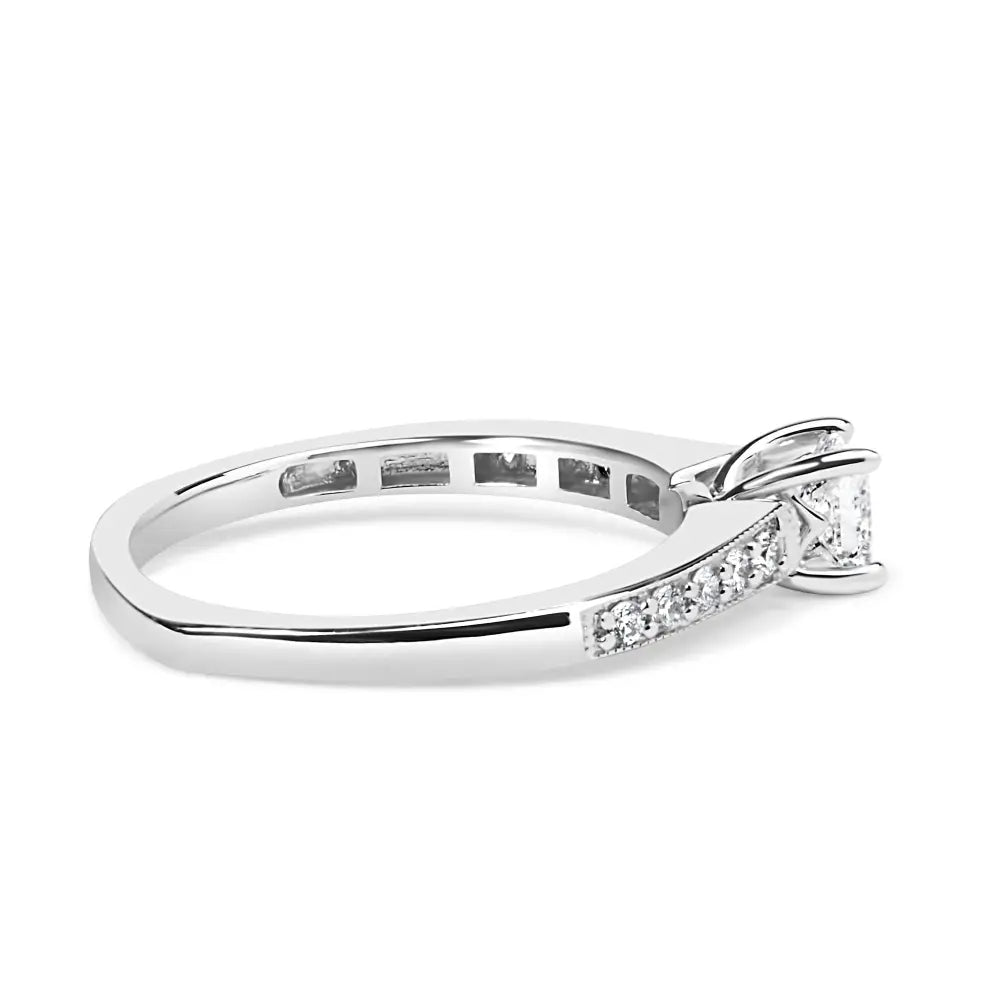 14k white gold 1/2 cttw princess-cut diamond engagement ring size 7 bijoux-nyc direct