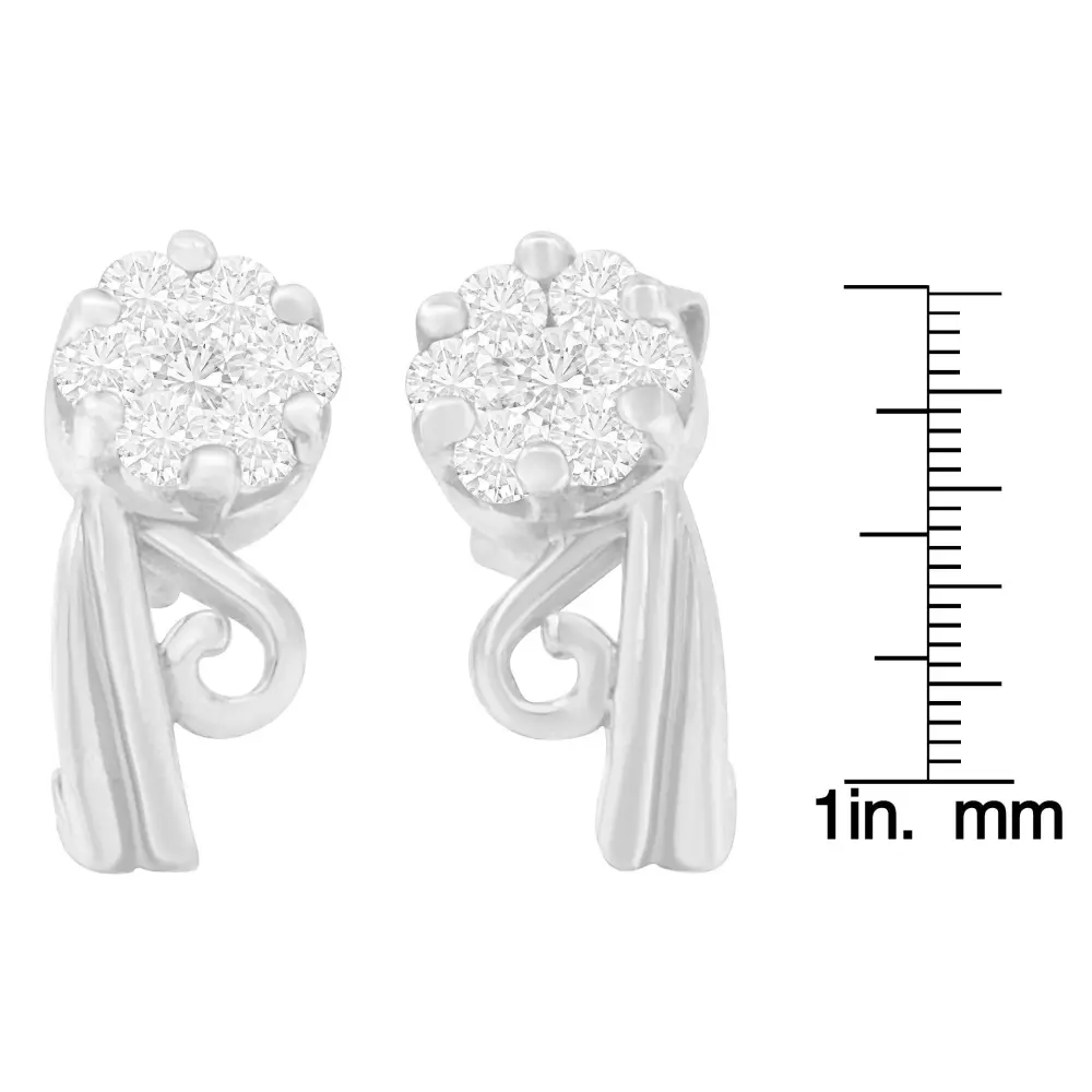 14K White Gold 1/2 cttw Round Cut Diamond Earrings (H-I, I1-I2) - Bijoux-NYC Direct