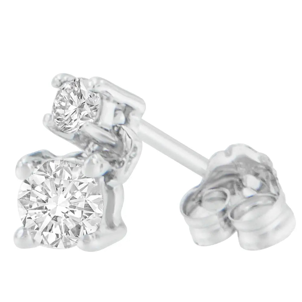 14k white gold 1/2 cttw round diamond dangle earrings bijoux-nyc direct