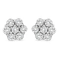 14k white gold 1/2 cttw round diamond floral studs with screw backs bijoux-nyc direct