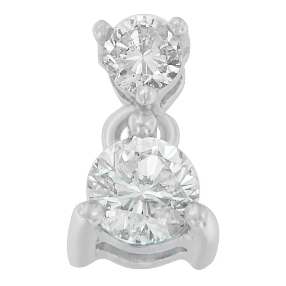 14k white gold 1/2 cttw round diamond pendant necklace bijoux-nyc direct