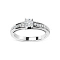 14k white gold 1/2 cttw round diamond pavé engagement ring size 7 bijoux-nyc direct