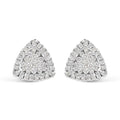 1/2 cttw trillion diamond halo stud earrings in 14k white gold bijoux-nyc direct