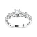 Vintage 1/2 cttw round diamond 14k white gold milgrain engagement ring size 7 bijoux-nyc direct
