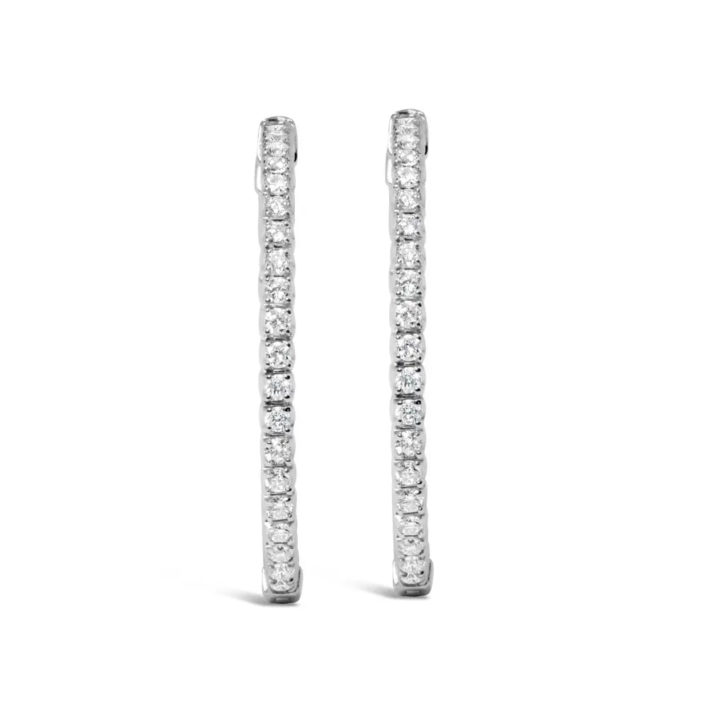 1.75ct lab grown diamond inside out hoop earrings in 14k white gold bijoux-nyc direct