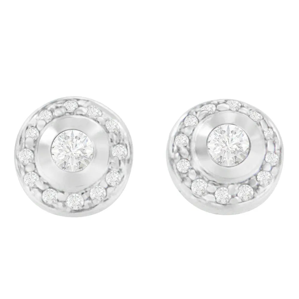 14K White Gold 1/3 cttw Round Cut Diamond Earrings (H-I, SI2-I1) - Bijoux-NYC Direct