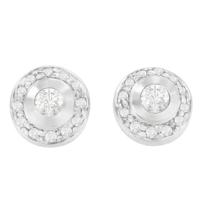 14K White Gold 1/3 cttw Round Cut Diamond Earrings (H-I, SI2-I1) - Bijoux-NYC Direct