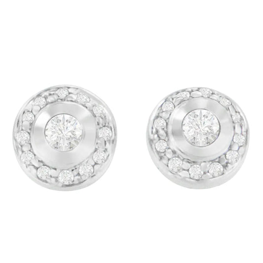 14K White Gold 1/3 cttw Round Cut Diamond Earrings (H-I, SI2-I1) - Bijoux-NYC Direct